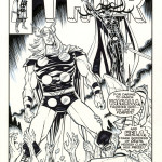 Tribute to Jack Kirby's Thor by Belgian artist Mauricet.
Published in "Kirby&Me" artbook.